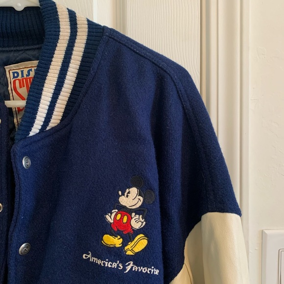 MICKEY MOUSE JACKET Disney Studio Editions WOOL & LEATHER LETTERMAN VARSITY - Picture 4 of 6